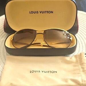 Louis Vuitton Gold and Brown Sunglasses